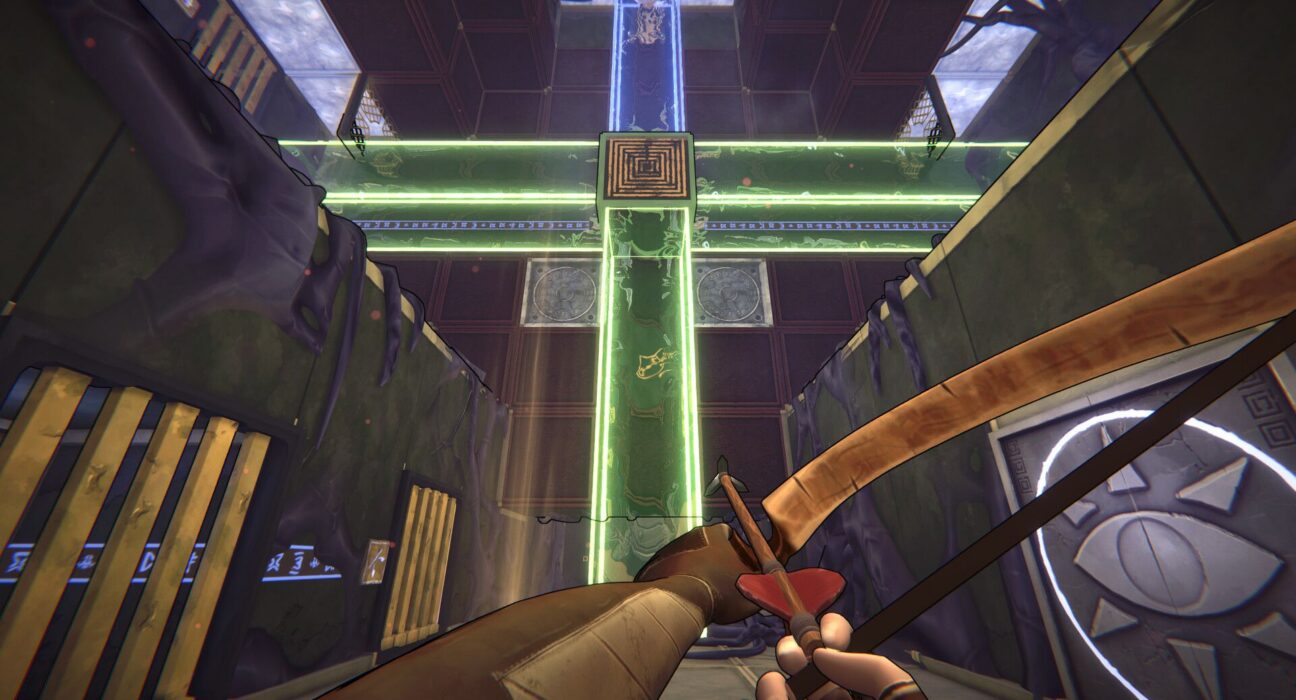 Tangkapan layar teka-teki 3D ruang gravitasi game indie He Who Watches