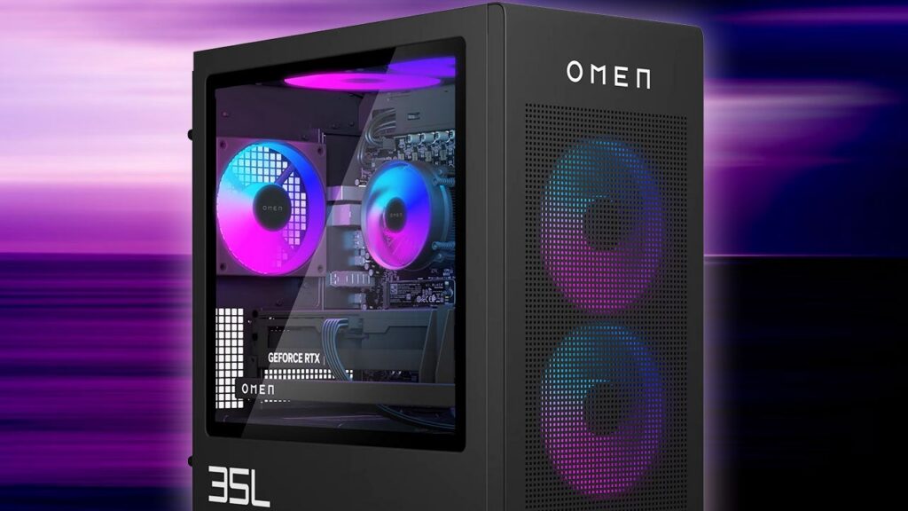 Desktop gaming HP OMEN 35L dengan kartu grafis NVIDIA GeForce RTX 5070 Ti