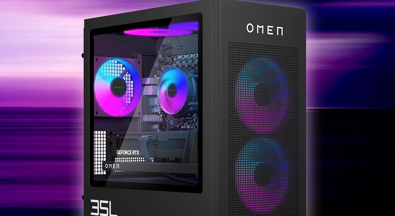 Desktop gaming HP OMEN 35L dengan kartu grafis NVIDIA GeForce RTX 5070 Ti