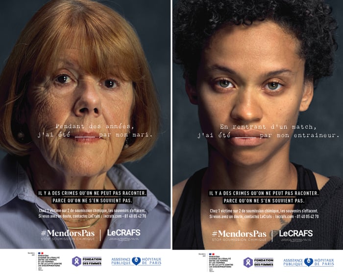 Poster kampanye publik Mendorspas yang dipelopori Caroline Darian dan Gisèle Pelicot di Prancis