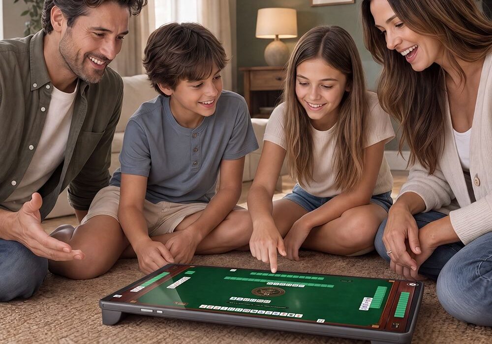Tablet Everboard dengan antarmuka pembuatan game Evervibe AI