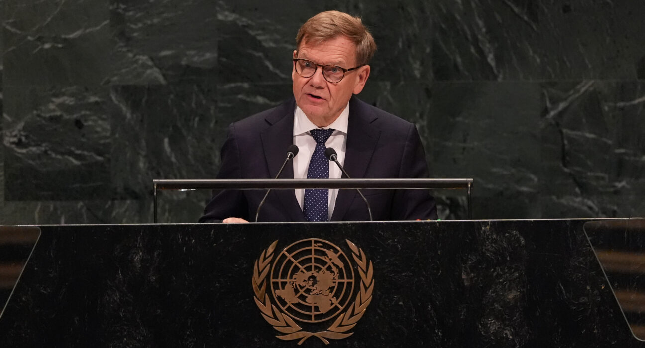 Menteri Luar Negeri Jerman Johann Wadephul berpidato pada Sidang Majelis Umum PBB ke-81 di New York