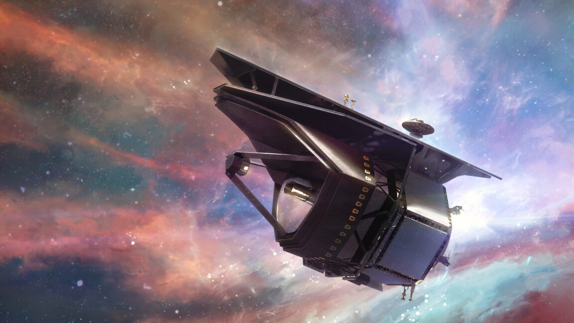 Konsep visual observatorium teleskop luar angkasa PRIMA NASA di titik Lagrange L2