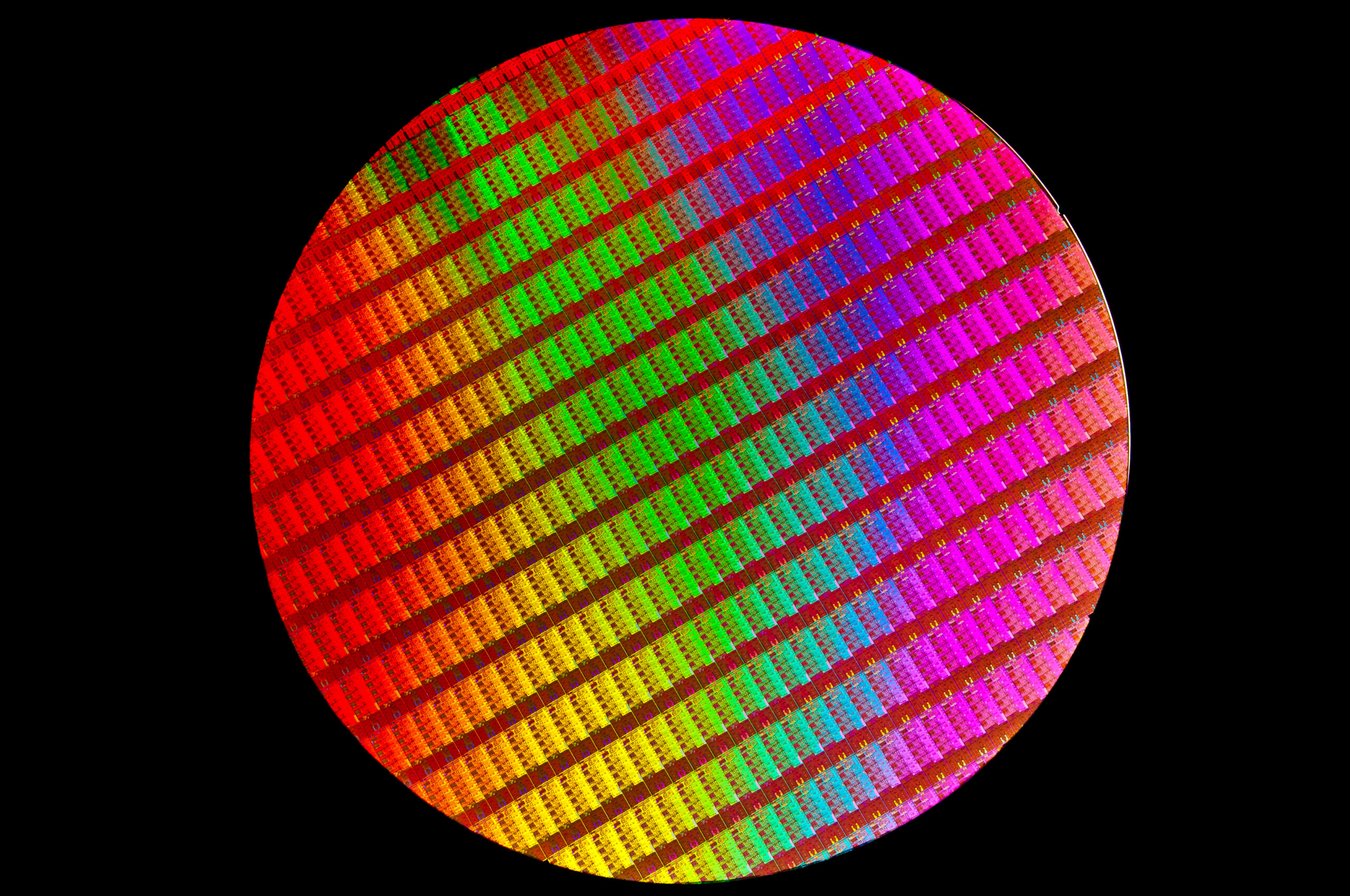 Wafer silikon prosesor semikonduktor canggih Intel untuk litografi fabrikasi microchip