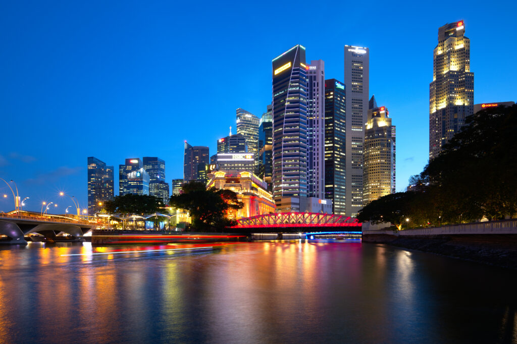 Panorama kawasan Central Business District Singapura yang menjadi rebutan perusahaan AI global