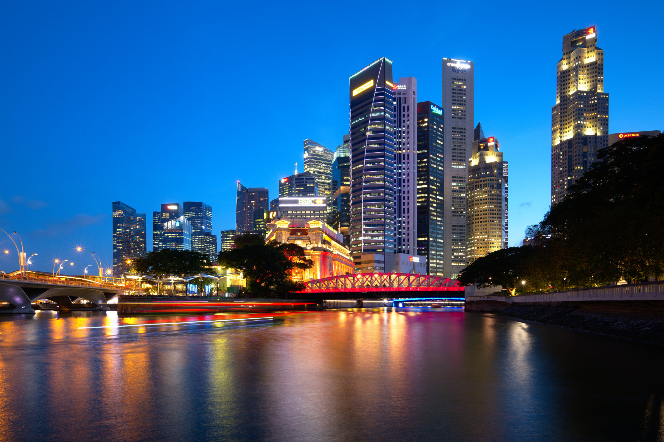 Panorama kawasan Central Business District Singapura yang menjadi rebutan perusahaan AI global