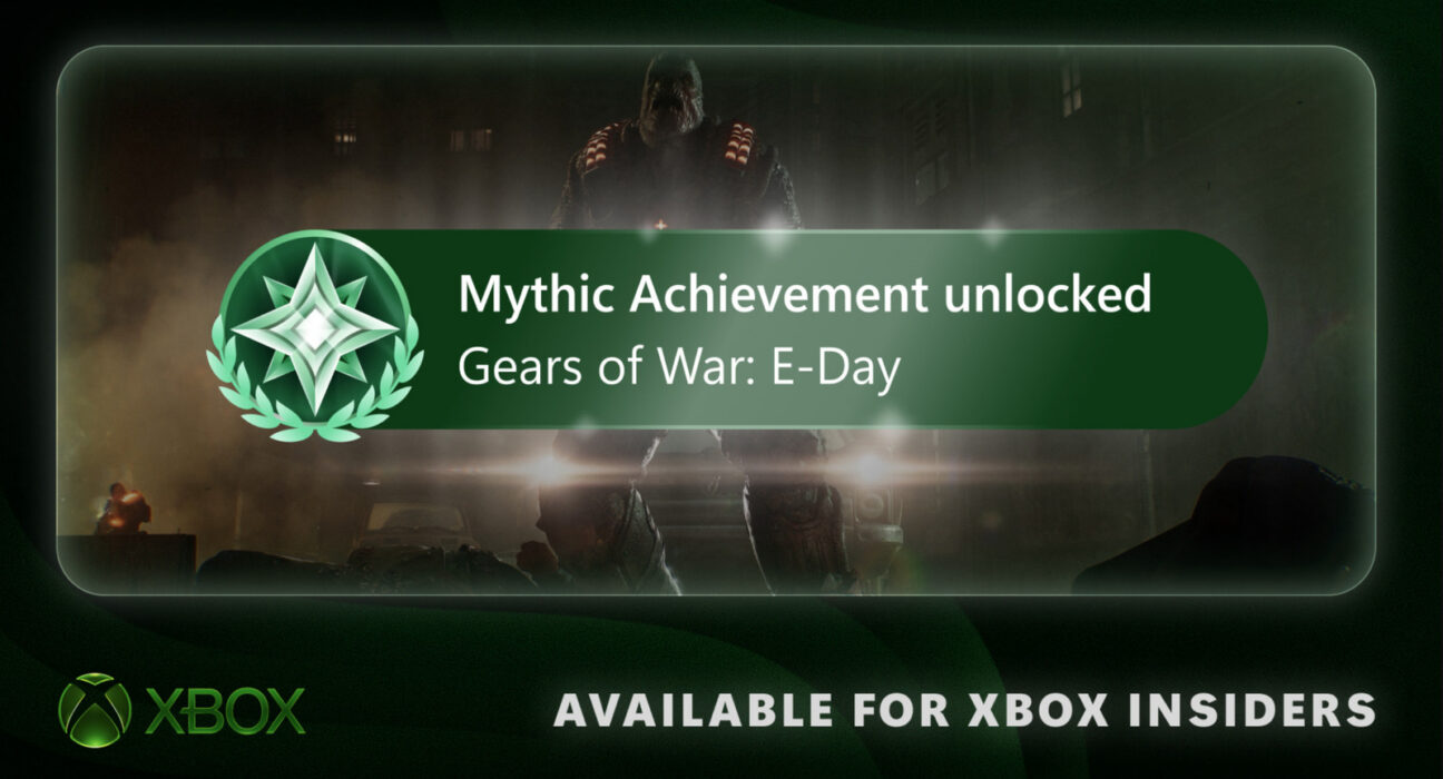 Tampilan antarmuka fitur Xbox Mythic Achievements pada konsol game Microsoft