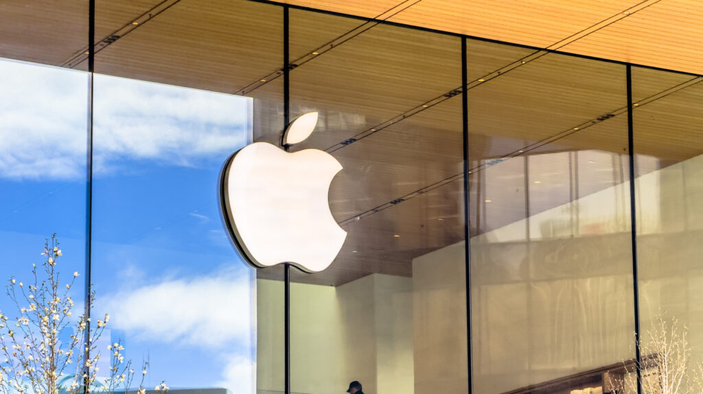 Ilustrasi kamera keamanan rumah pintar dengan teknologi AI Apple