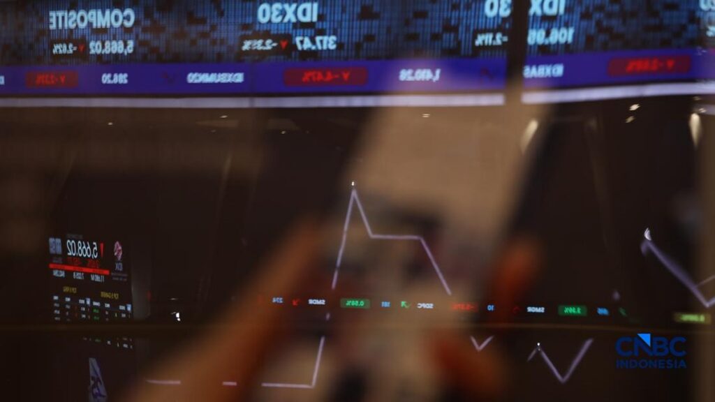 Layar pergerakan Indeks Harga Saham Gabungan IHSG di Bursa Efek Indonesia BEI