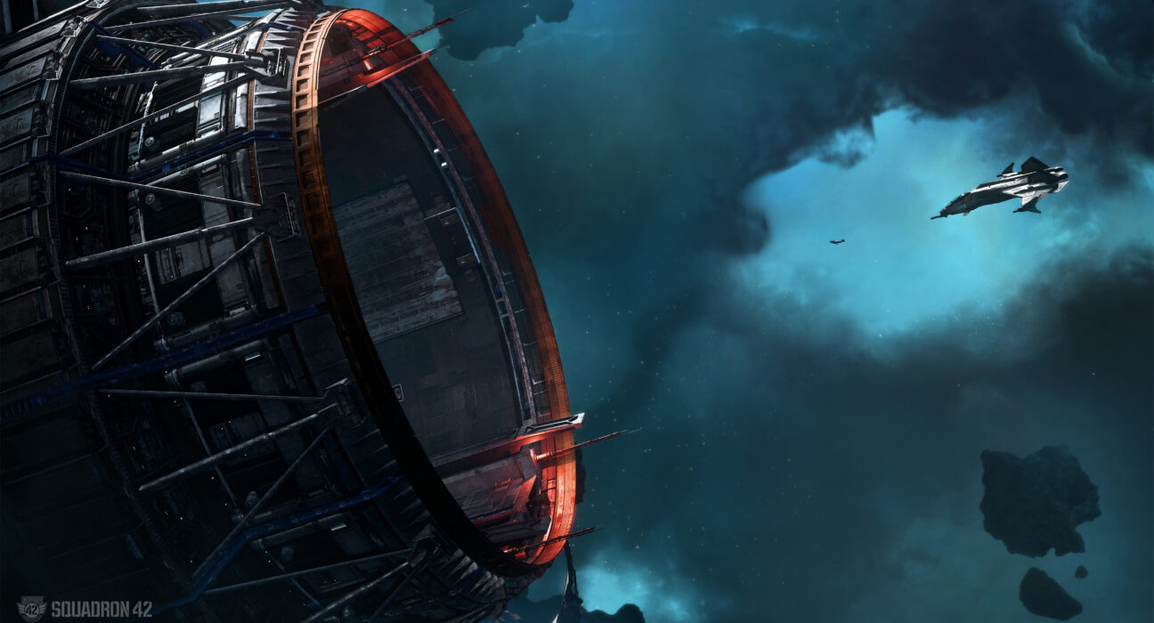 Ilustrasi stasiun luar angkasa dalam Squadron 42 garapan Cloud Imperium Games