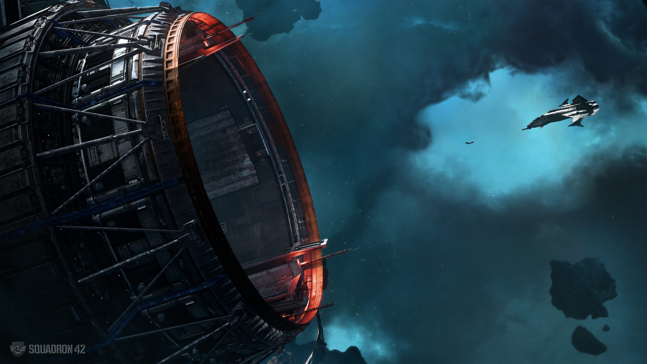 Ilustrasi stasiun luar angkasa dalam Squadron 42 garapan Cloud Imperium Games