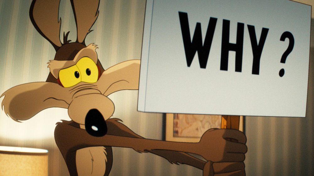 Adegan karakter Wile E Coyote dalam film live-action hybrid Coyote vs Acme rilisan Ketchup Entertainment