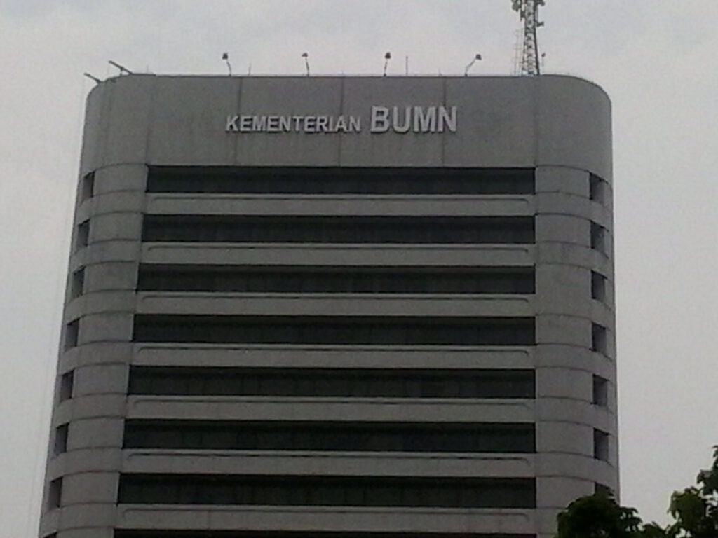 Gedung Kementerian BUMN di Jakarta Pusat, pusat koordinasi konsolidasi dan restrukturisasi portofolio BUMN asuransi Danantara.