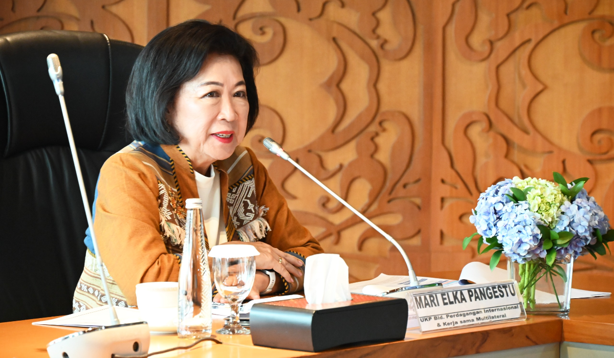 Mari Elka Pangestu Wakil Ketua Dewan Ekonomi Nasional memaparkan empat tantangan ekonomi Indonesia