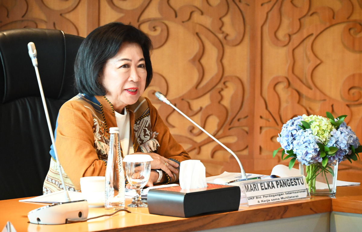 Mari Elka Pangestu Wakil Ketua Dewan Ekonomi Nasional memaparkan empat tantangan ekonomi Indonesia