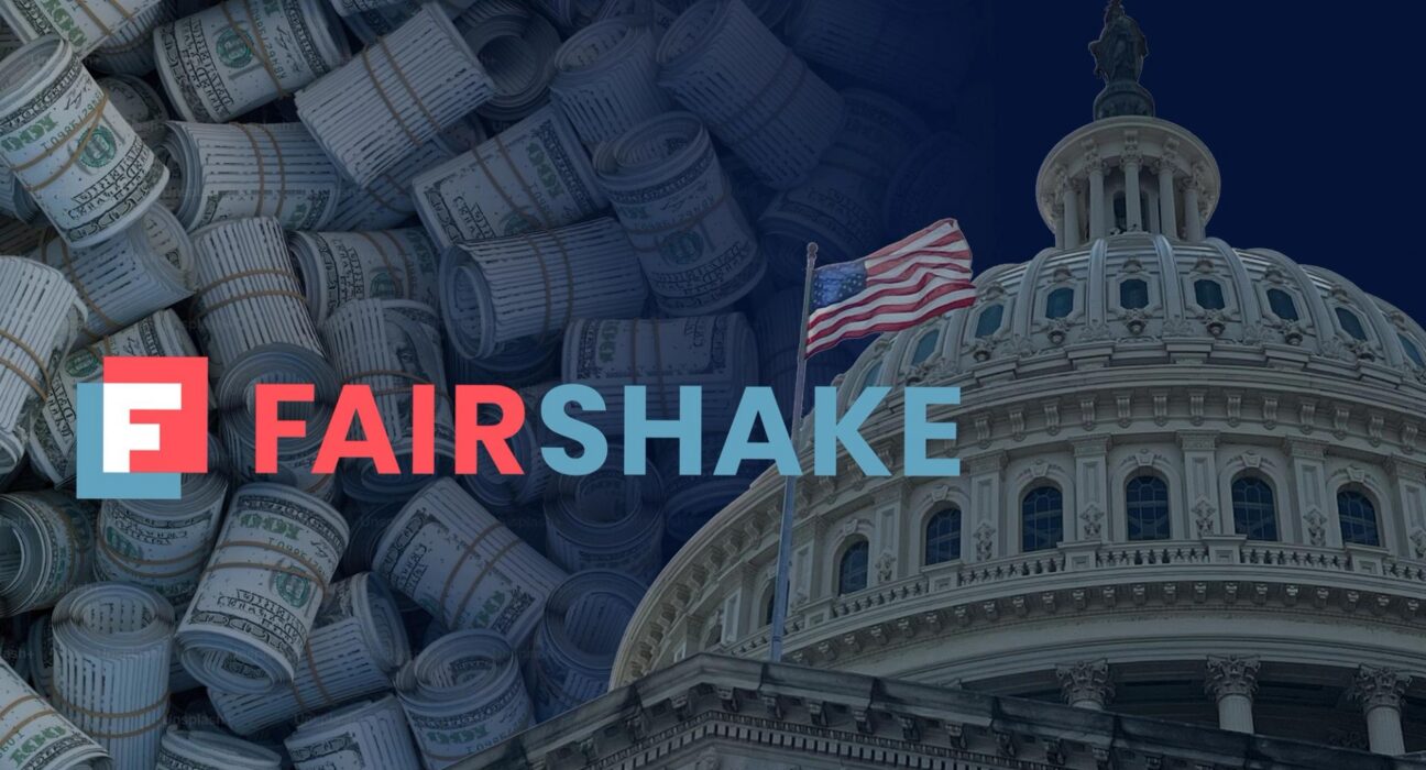 Spanduk advokasi regulasi aset kripto Fairshake Super PAC di Washington
