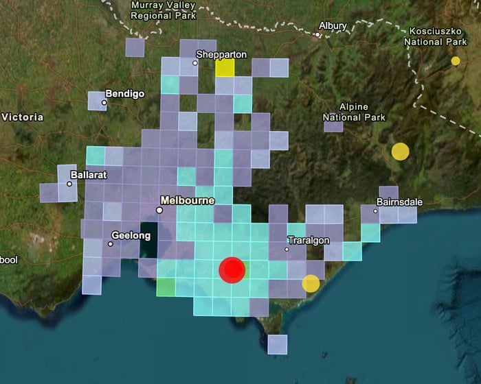 Peta seismik dan lokasi episentrum gempa magnitudo 4,8 Victoria Leongatha Melbourne Australia