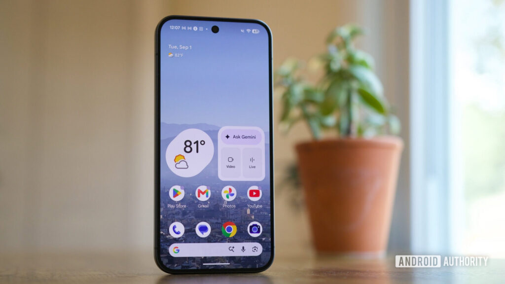 Tampilan antarmuka sistem operasi pada perangkat Google Pixel saat menjalankan pembaruan Android