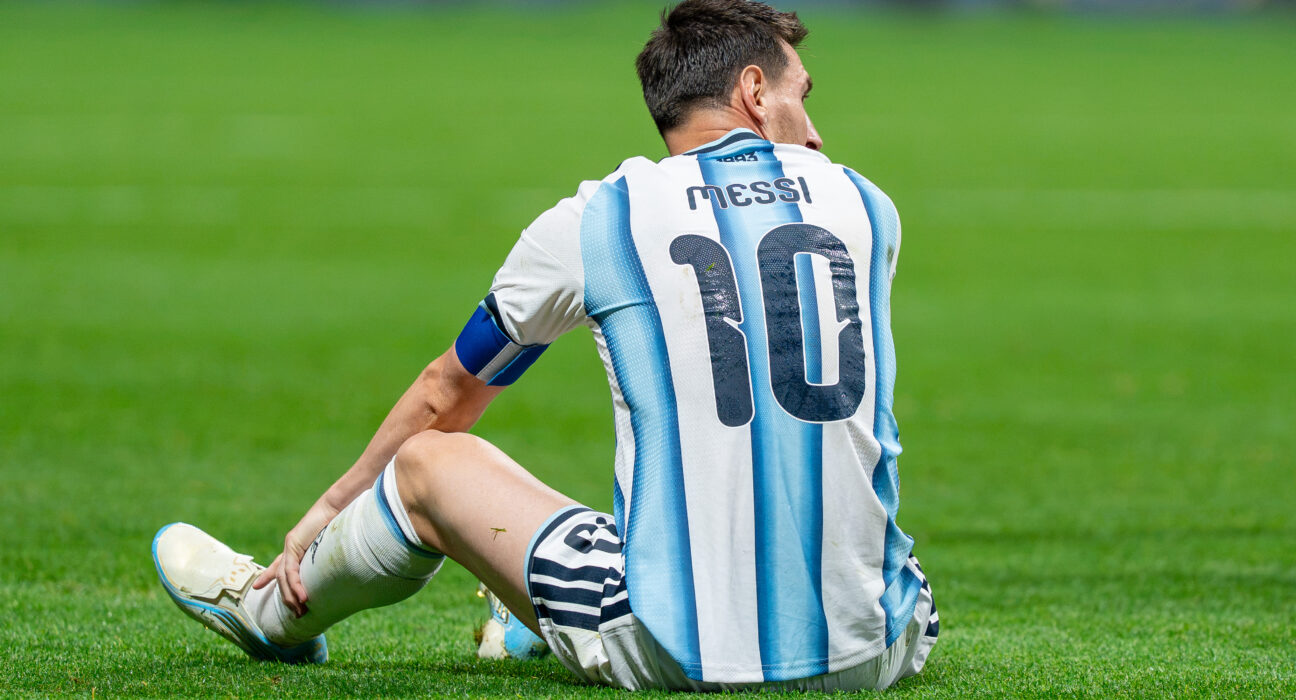 Aksi Lionel Messi di lapangan hijau saat mengenakan seragam kebanggaan tim nasional Argentina