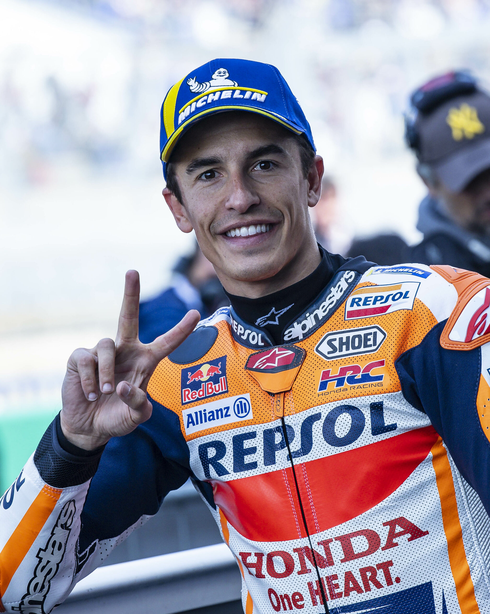 Pebalap MotoGP Marc Marquez saat beraksi di lintasan balap