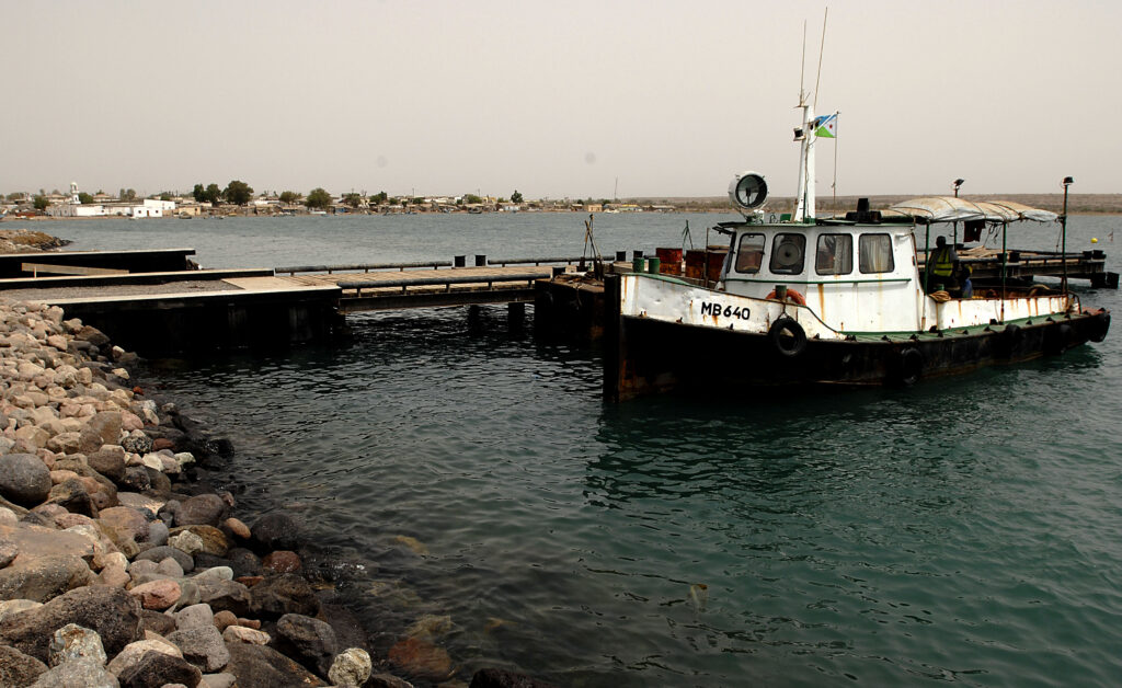 Pelabuhan Obock di Djibouti kawasan penyeberangan perahu Selat Bab el-Mandeb