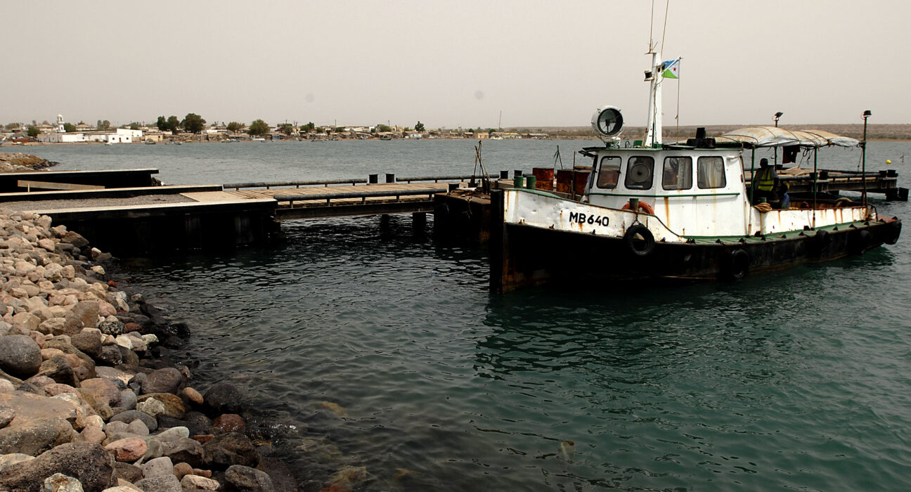 Pelabuhan Obock di Djibouti kawasan penyeberangan perahu Selat Bab el-Mandeb
