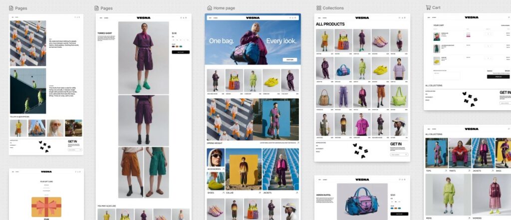 Antarmuka Shopify Canvas dengan asisten AI Sidekick untuk pembangunan toko online