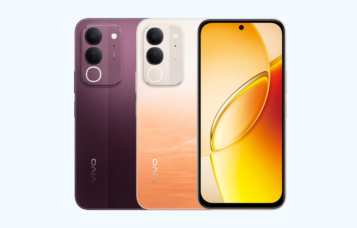 Desain resmi vivo Y32 edisi 2026 dalam varian Twilight Red dan Sunset Orange